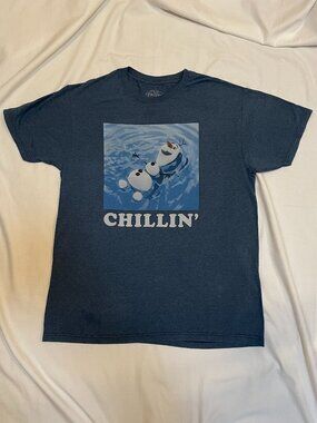 Disney Frozen T Shirt Olaf Chillin' Graphic Mens Large Preowned